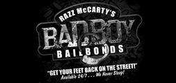 Razz McCarty's Bad Boy Bail Bonds logo